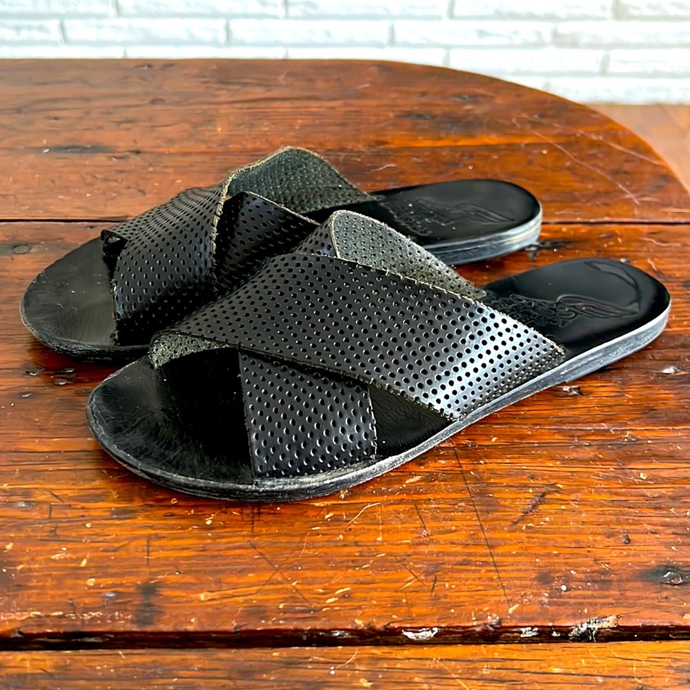 Ancient Greek Sandals Thais - Black Leather